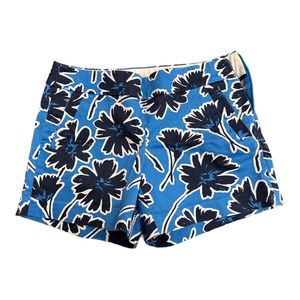 J.Crew stretch womens short size 4, light blue with navy blue flowers